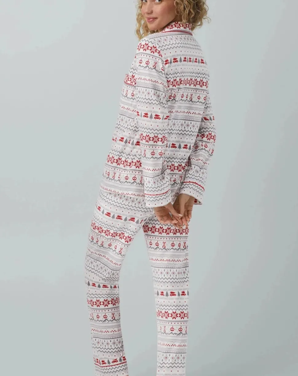 Alpine Fair Isle Cotton Stretch Jersey PJ Set: Size L & XL