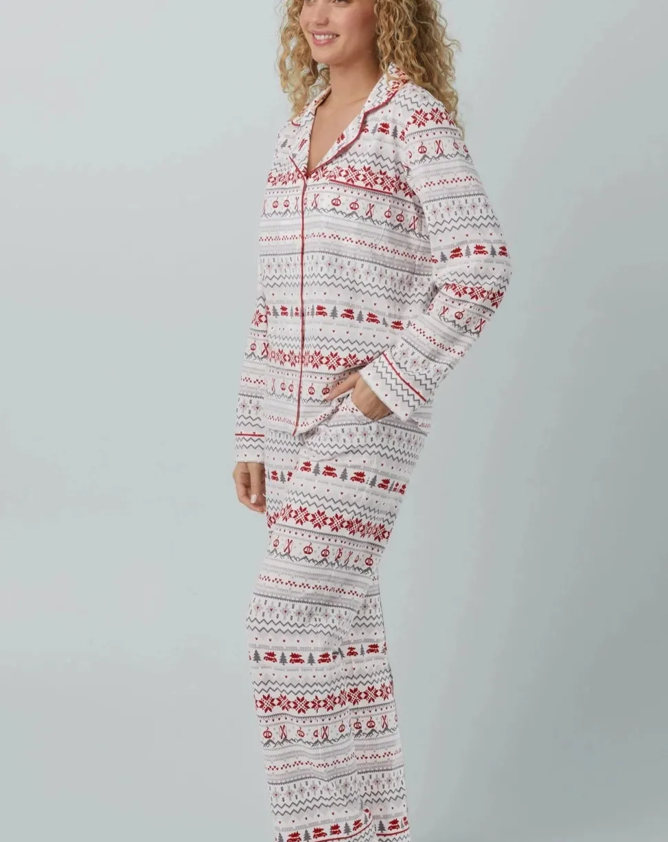 Alpine Fair Isle Cotton Stretch Jersey PJ Set: Size L & XL