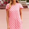 Amelia Island Flutter Sleeve Shift Dress