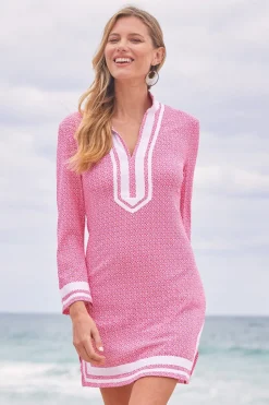 Amelia Island Pique Long Sleeve Tunic Cover Up