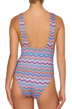 Ana Barcelona Metallic Chevron One Piece