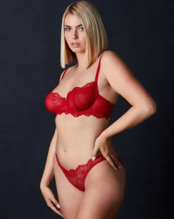 Anais Low Balconette Bra: Scarlet
