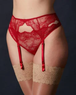 Anais Suspender Belt: Scarlet