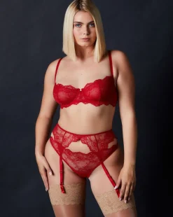 Anais Suspender Belt: Scarlet