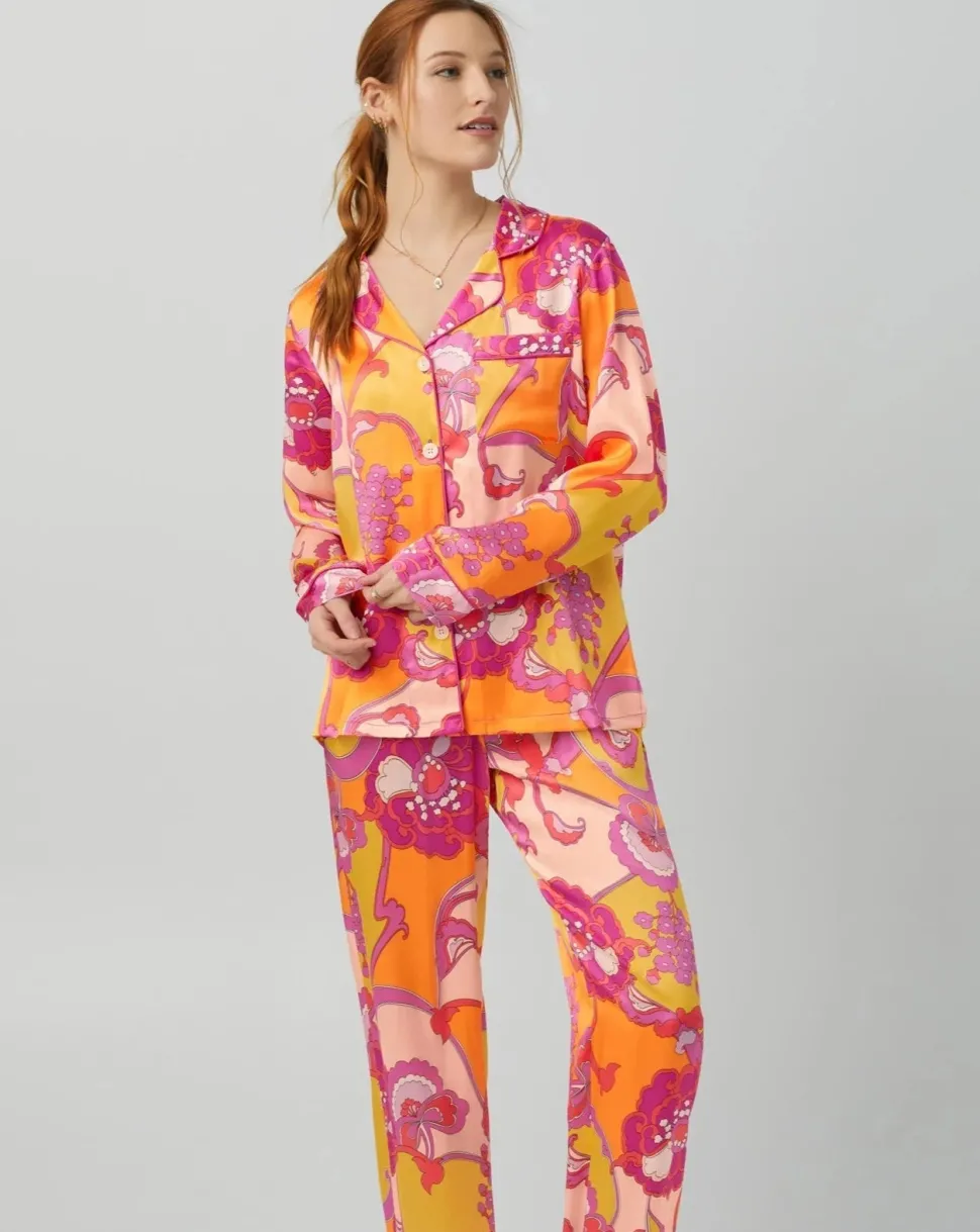 Apache Bloom Washable Silk Pajama: BedHead x Trina Turk: Size S, XL