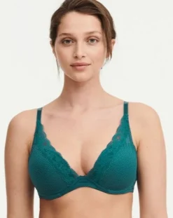 Brooklyn Plunge Bra- Emerald - Size 34B, 36C, 32E