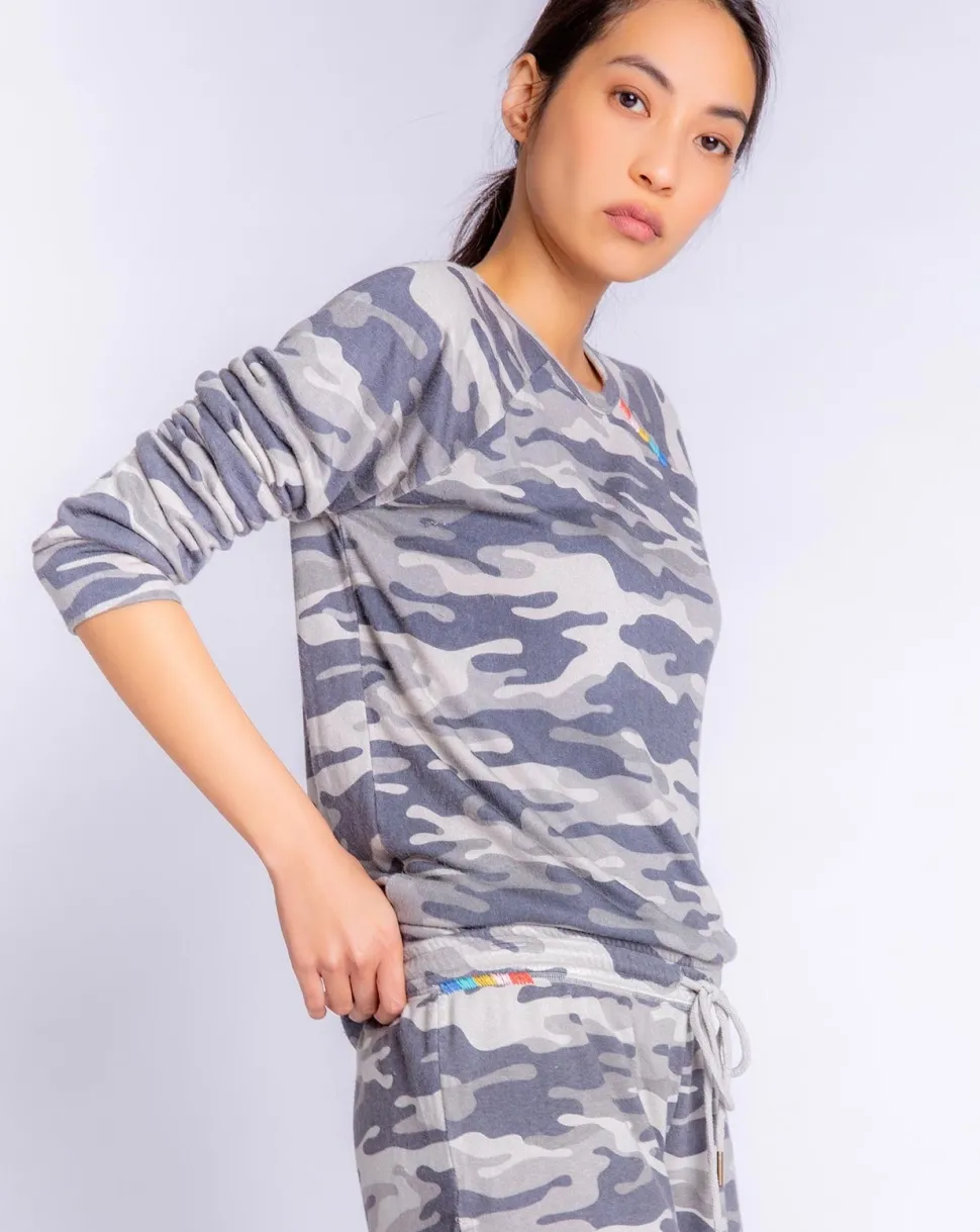 Camo Cool Long Sleeve Top: Size M