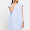Cap Sleeve Linen Dress