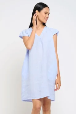 Cap Sleeve Linen Dress