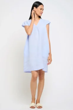 Cap Sleeve Linen Dress