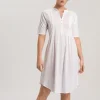 Cotton Deluxe Short Sleeve Nightdress: White, Blue Glow