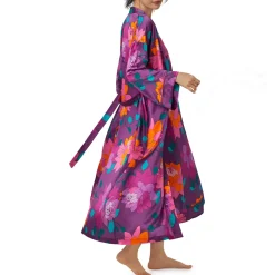 Evening Bloom Washable Silk Robe: BedHead x Trina Turk: Size L/XL