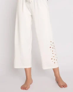 Eyelet Short Sleeve Crop Set: Size L