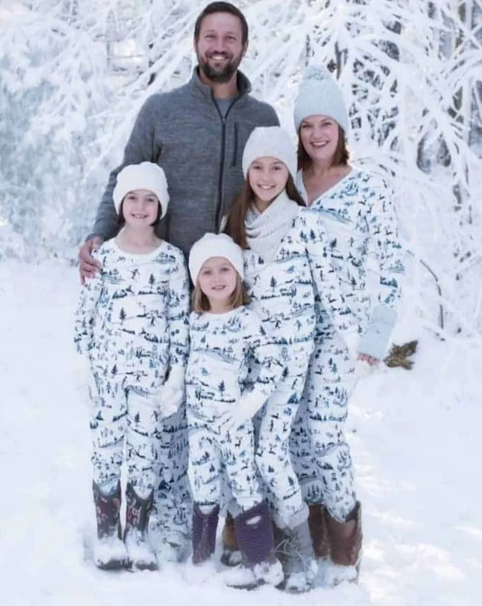Family PJ Sets: Cotton Ski Toile Kids Pajamas
