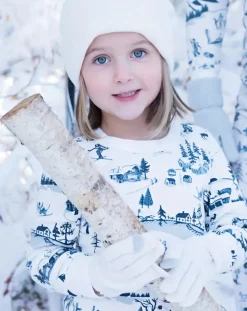 Family PJ Sets: Cotton Ski Toile Kids Pajamas