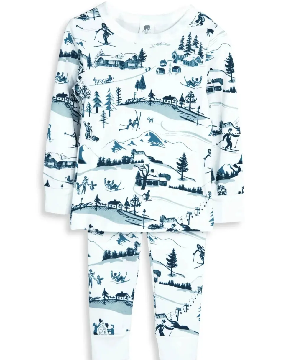 Family PJ Sets: Cotton Ski Toile Kids Pajamas