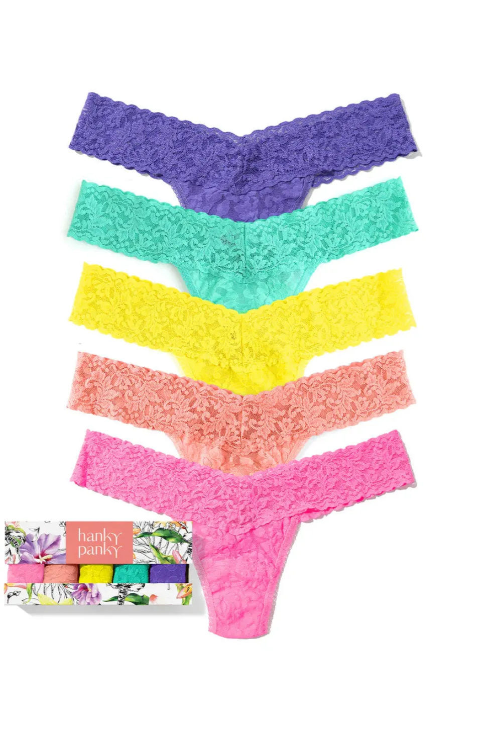 Fiesta - 5 Pack: Low Rise Thong