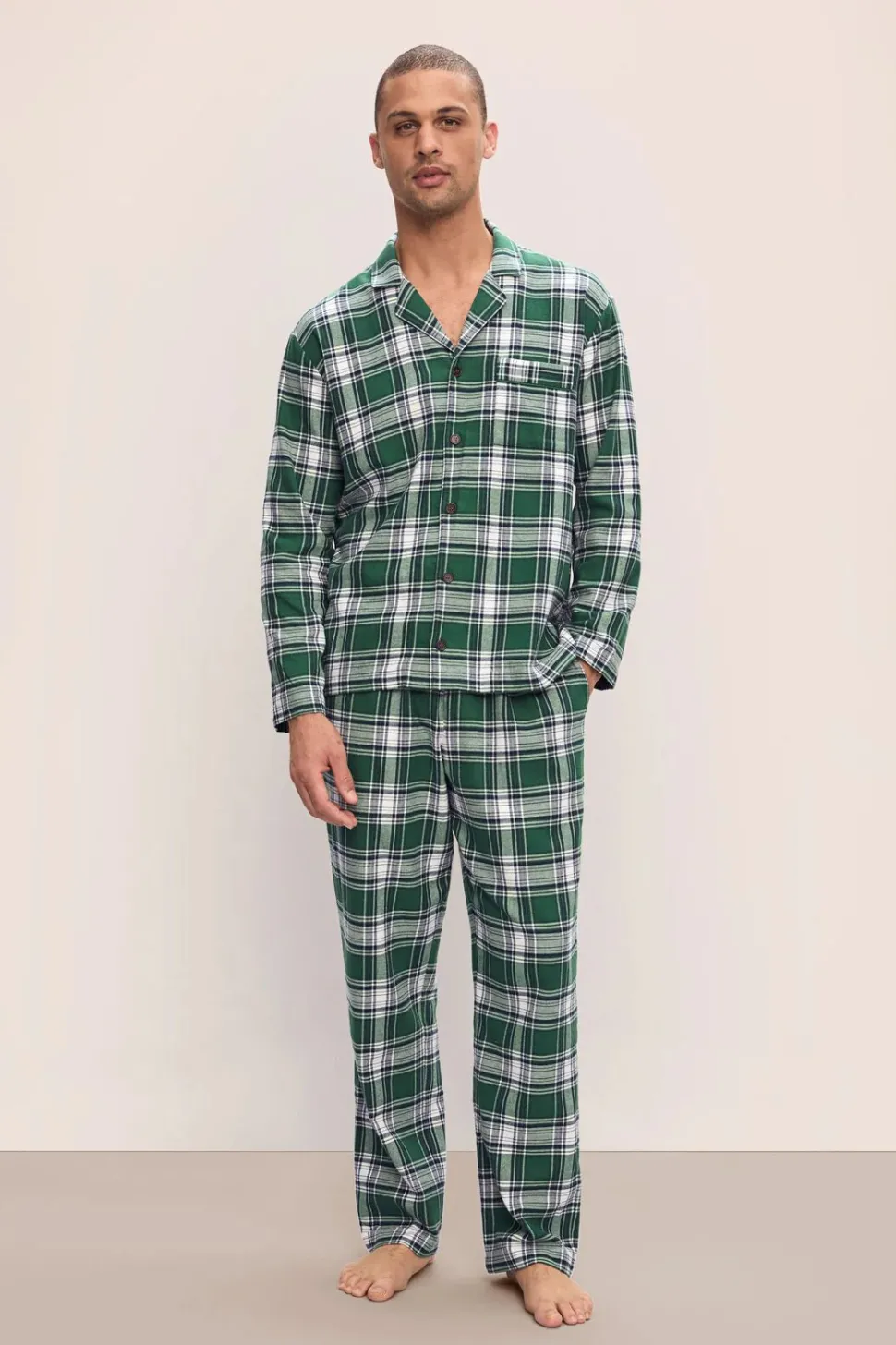 Flannel Mens Long PJ Set