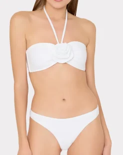 Floral Applique Bandeau Bikini Set