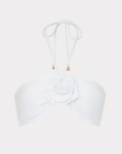 Floral Applique Bandeau Bikini Set