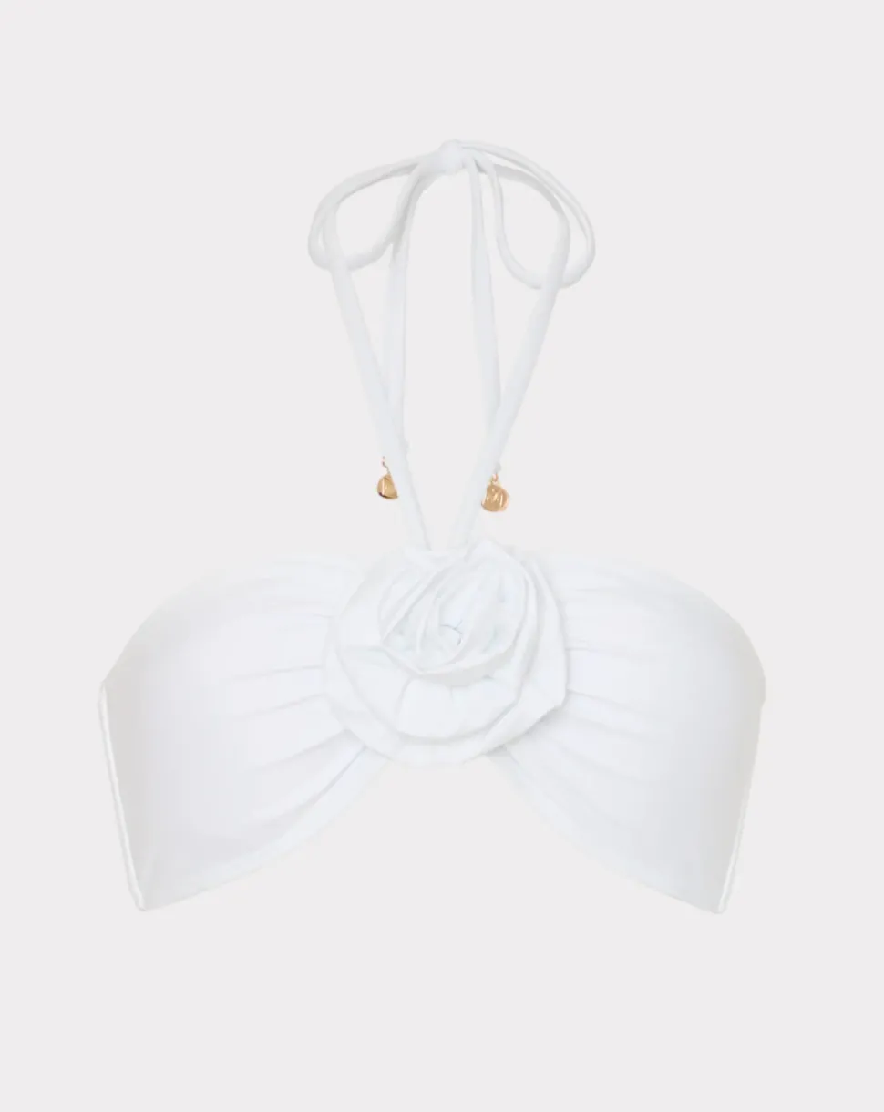 Floral Applique Bandeau Bikini Set