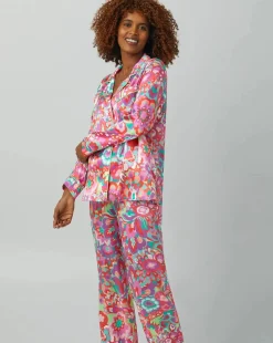 Floral Washable Silk Pajama: BedHead x Trina Turk - Size L