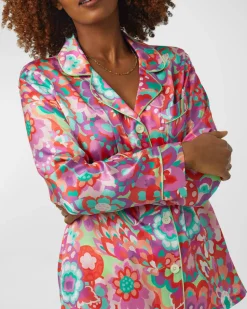 Floral Washable Silk Pajama: BedHead x Trina Turk - Size L