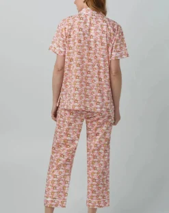 Follow The Sun Cropped Cotton PJ Set: Size S