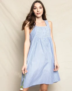 French Blue Seersucker Nightgown