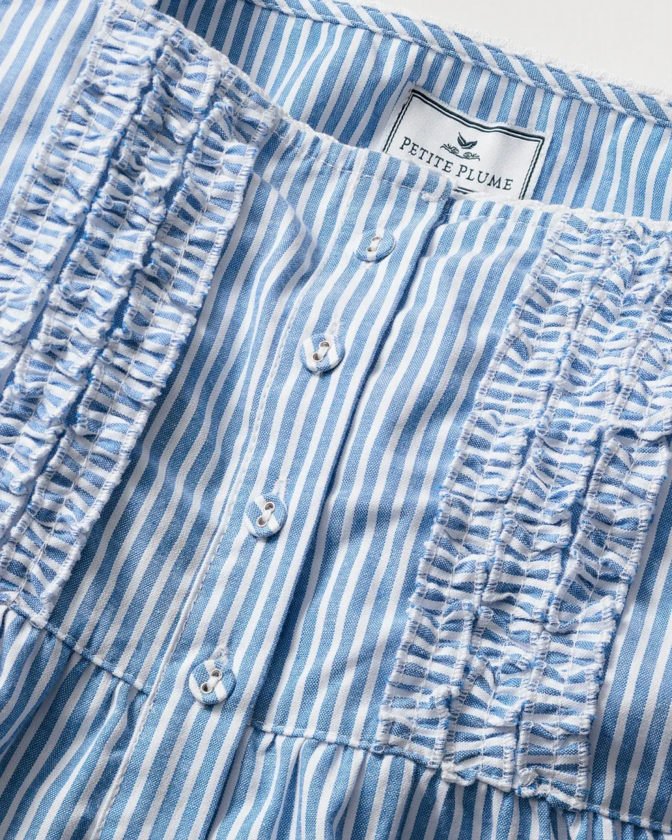 French Blue Seersucker Nightgown