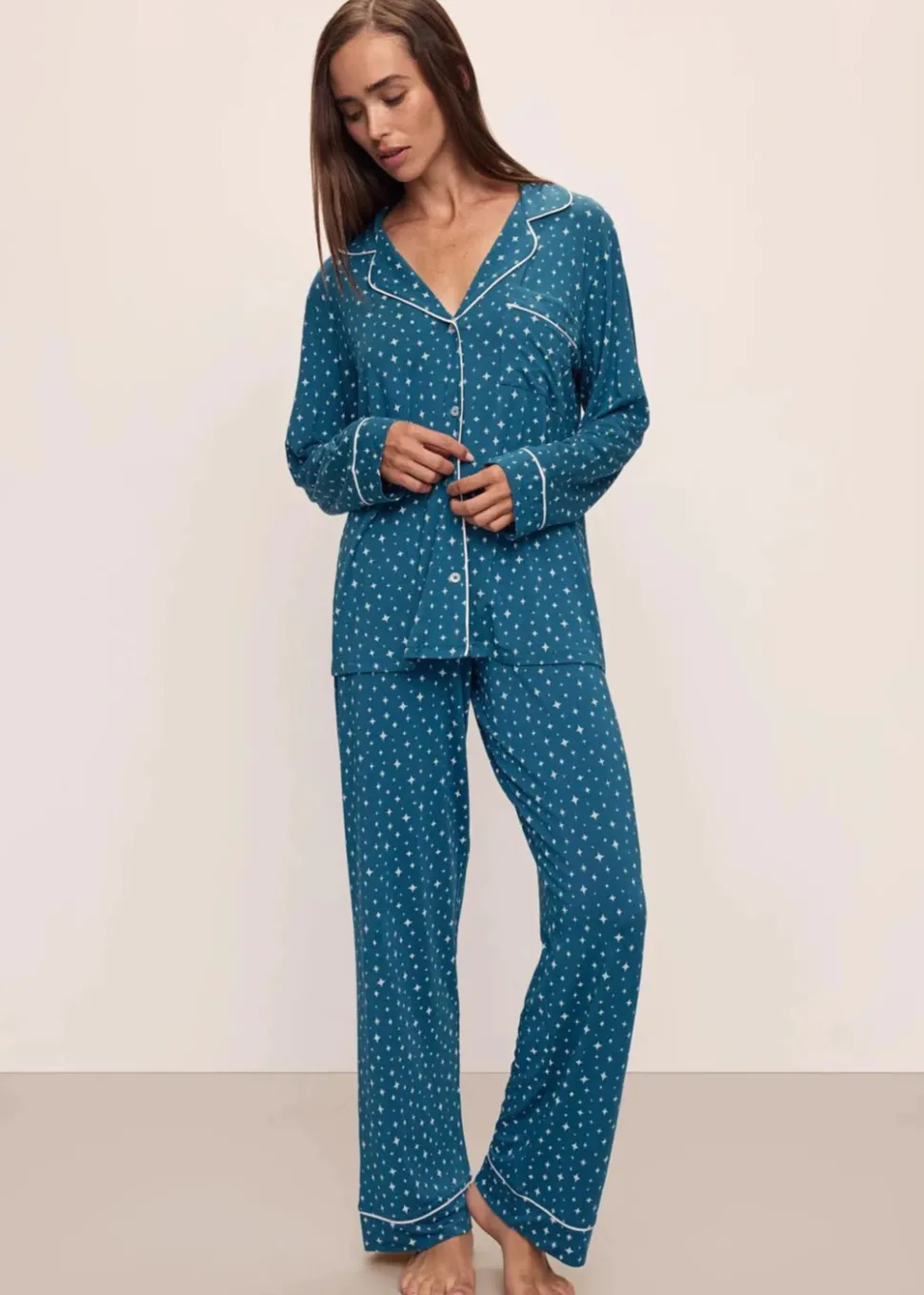 Gisele Printed Holiday Long PJ Set