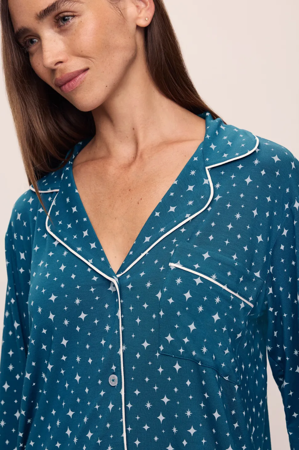Gisele Printed Holiday Long PJ Set