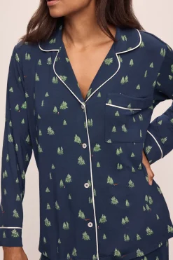 Gisele Printed Holiday Long PJ Set