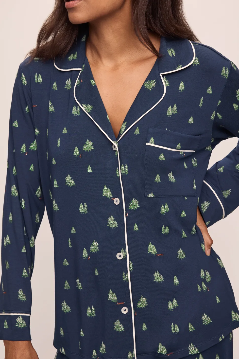 Gisele Printed Holiday Long PJ Set