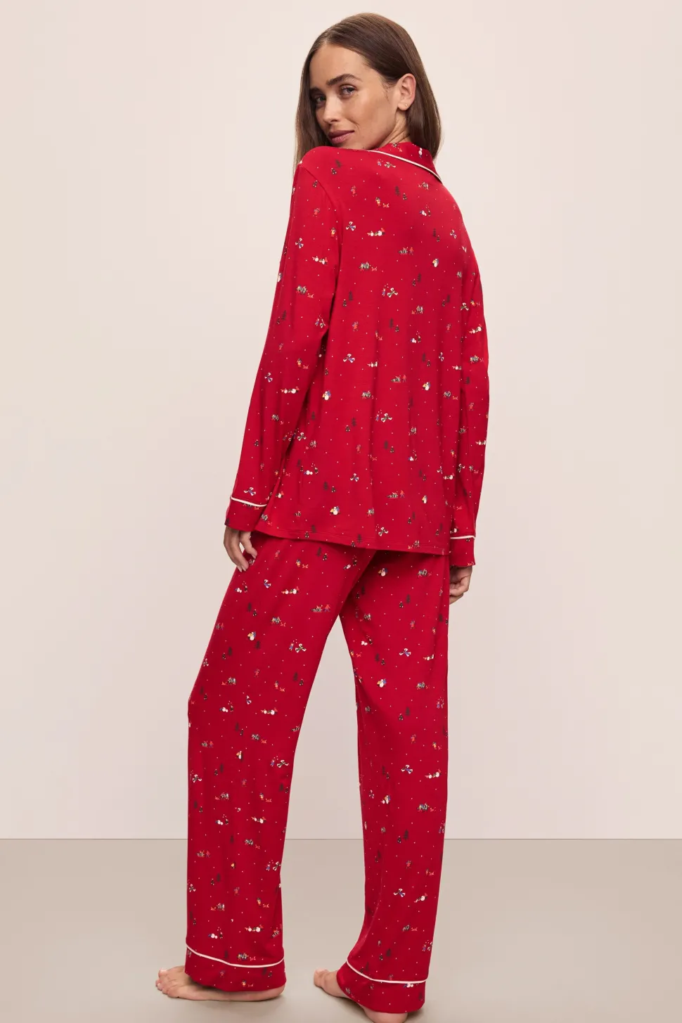Gisele Printed Holiday Long PJ Set