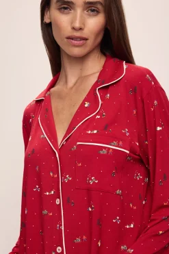 Gisele Printed Holiday Long PJ Set