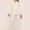 Gisele Printed Long PJ Set: Heritage Stripe