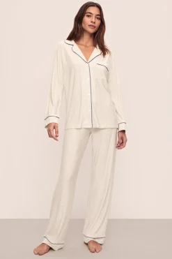 Gisele Printed Long PJ Set: Heritage Stripe