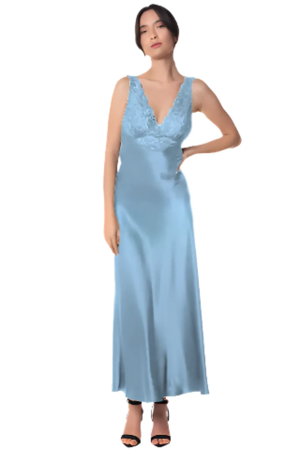 Heavenly Blue Silk Gown