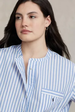 Hydrangea Blue Cotton Poplin Tunic