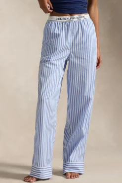 Hydrangea Blue Striped Cotton Pant