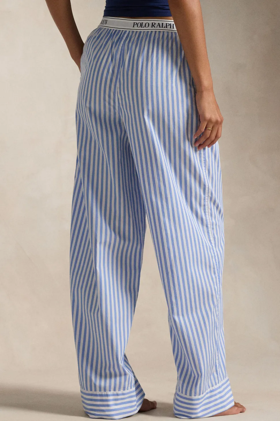 Hydrangea Blue Striped Cotton Pant
