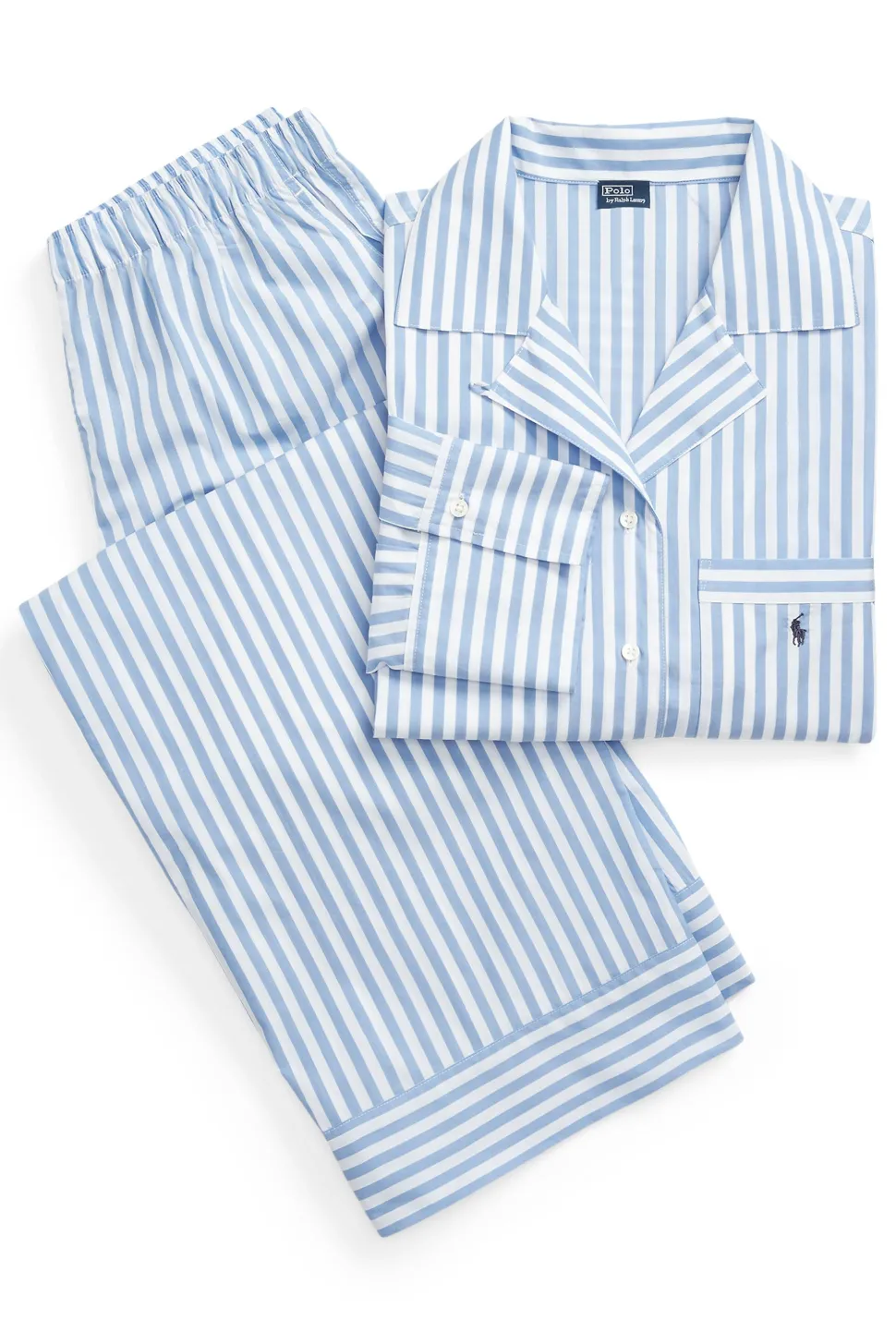 Hydrangea Blue Striped Cotton Pajama Set