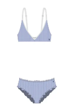 Hydrangea Blue Triangle Bralette & Bloomer Set