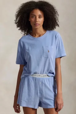 Knit Oxford Pajama Short Set