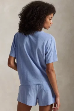 Knit Oxford Pajama Short Set