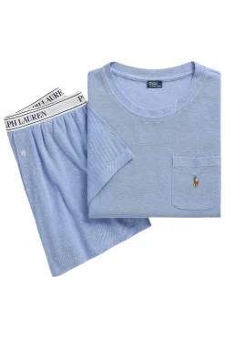 Knit Oxford Pajama Short Set