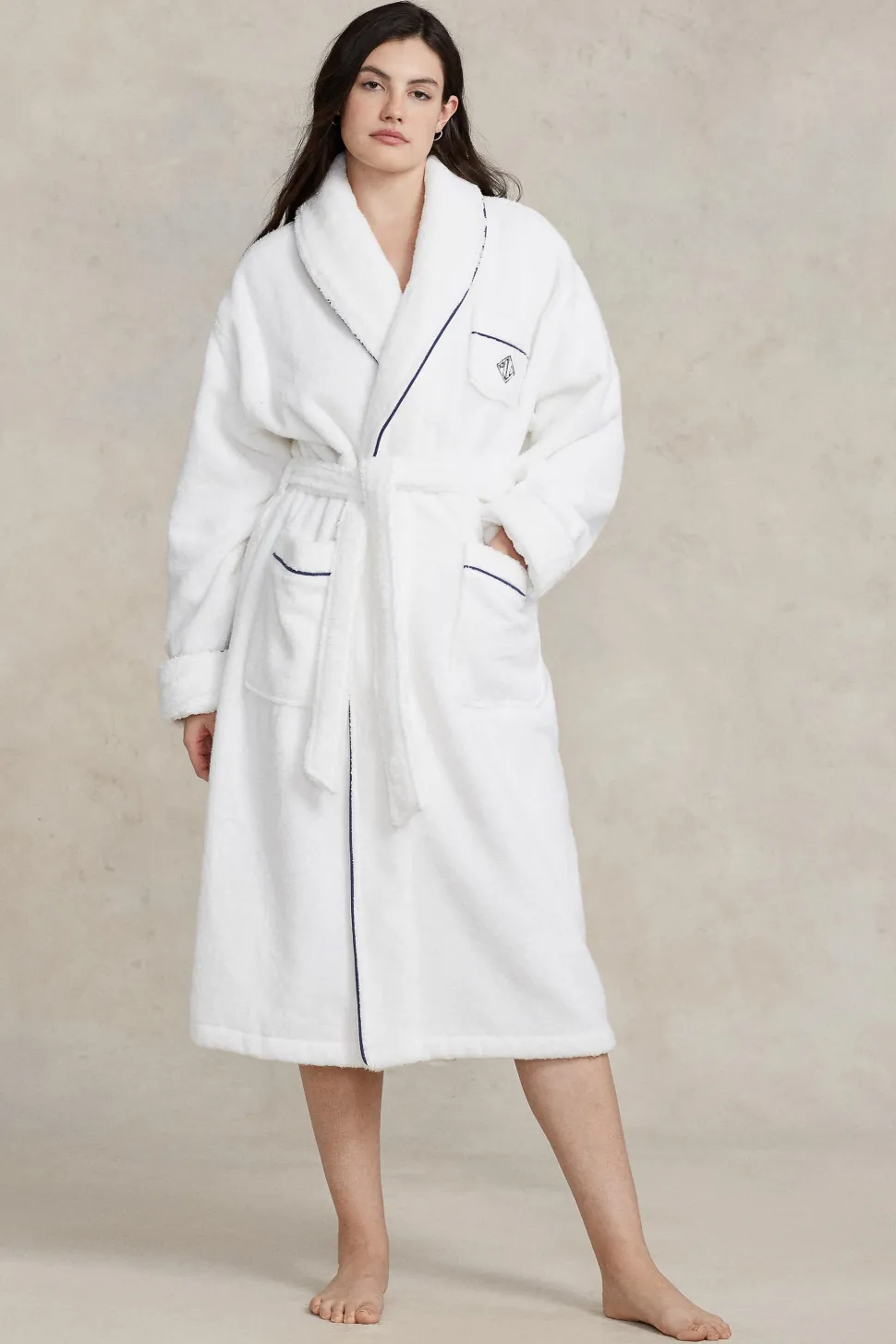 Logo Shawl-Collar Bath Robe