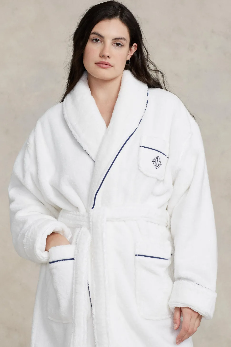 Logo Shawl-Collar Bath Robe
