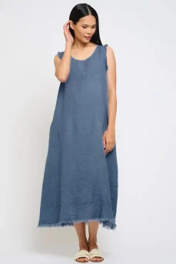 Long Fringe Linen Dress